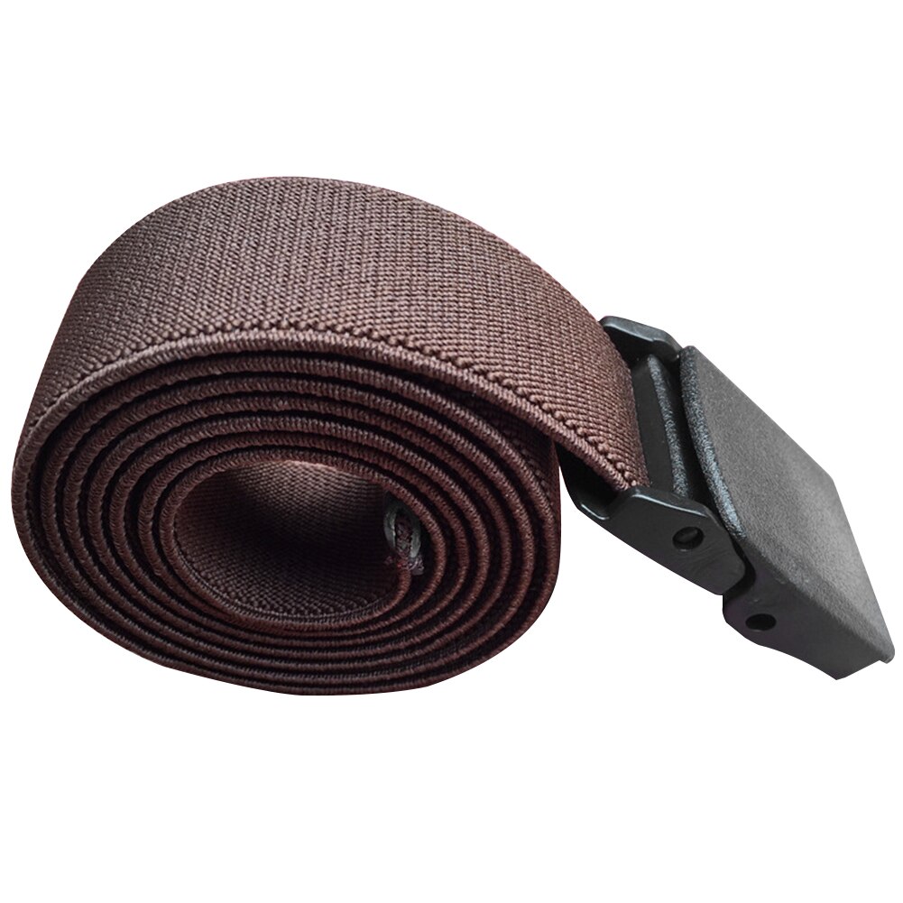 Kobiety mężczyźni moda prezenty zwykły anty alergia dekoracyjne elastyczne robić dżinsów regulowane płótno rozciągać solidny pas biodrowy płaska klamra: Brązowy