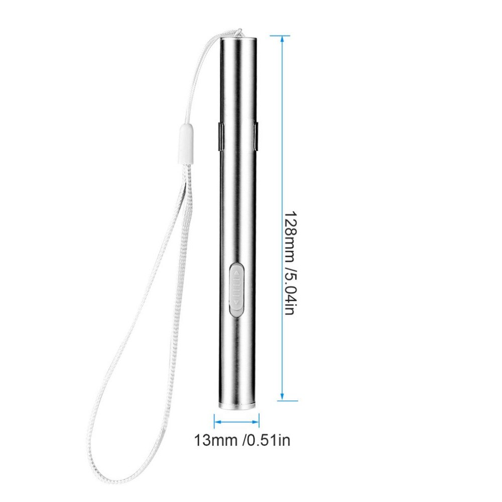 Handy Pen Light USB Rechargeable Mini Nursing Flashlight LED Torch + Stainless Steel Clip &amp;