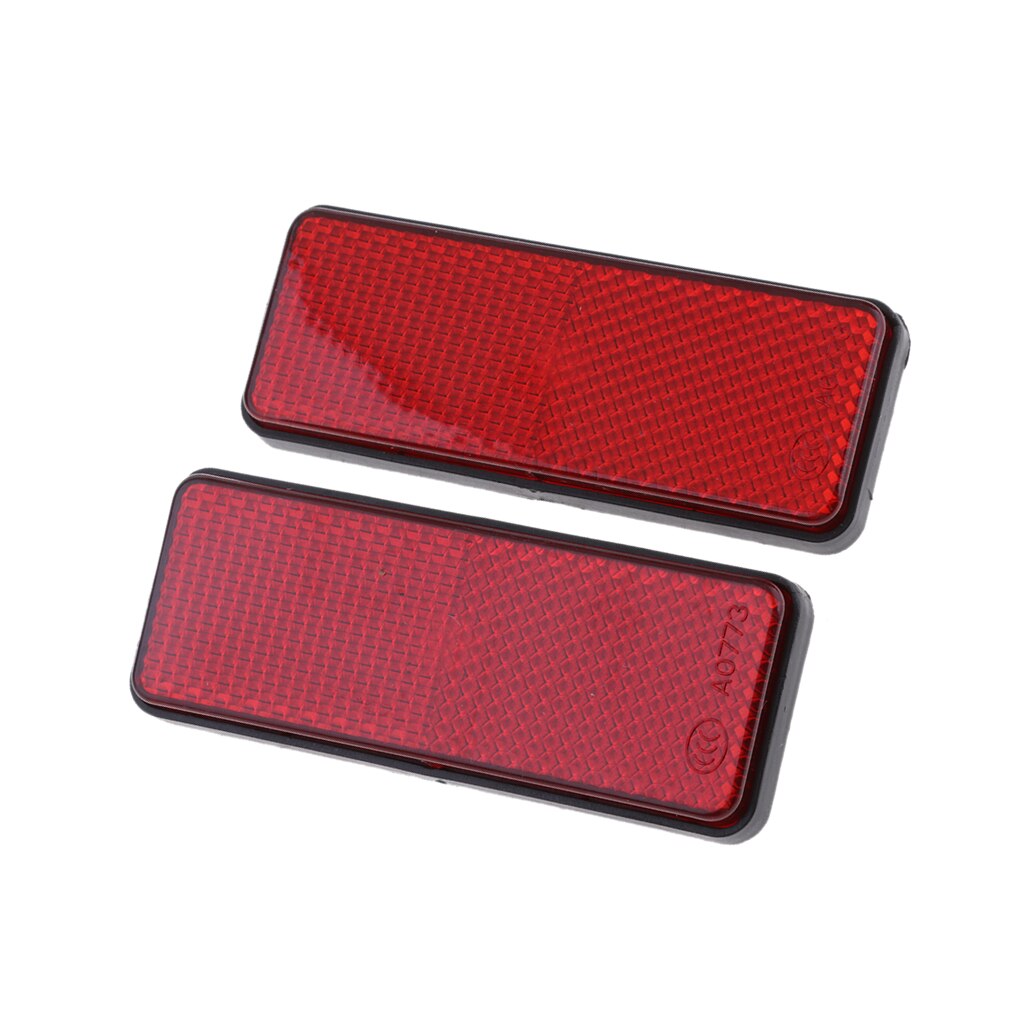 Red Rectangle Reflectors Universal For Motorcycle ATV Dirt Bike Scooter