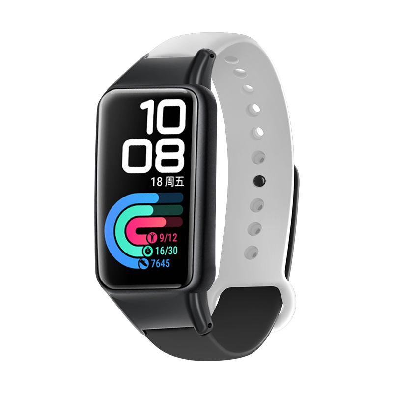 Dwukolorowe silikonowe paski do zegarków dla Huawei Honor band 6 inteligentne paski do zegarków wymiana bransoletki dla Huawei band 6 bransoletka zespół: white black / For honor band 6