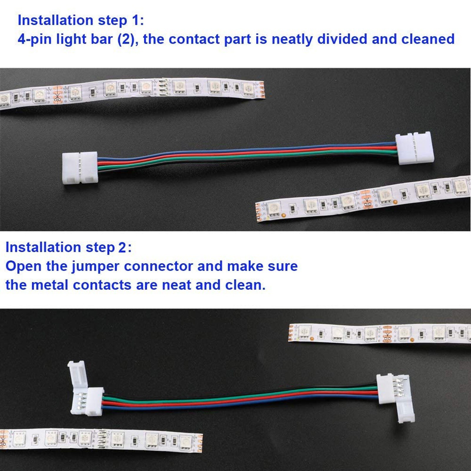 10Pc 4-Pin Led Strip Connector Kit Met T-Vormige L-Vormige Strip Jumpers Led Strip licht Draad Verbinding Terminal Splice # Yj