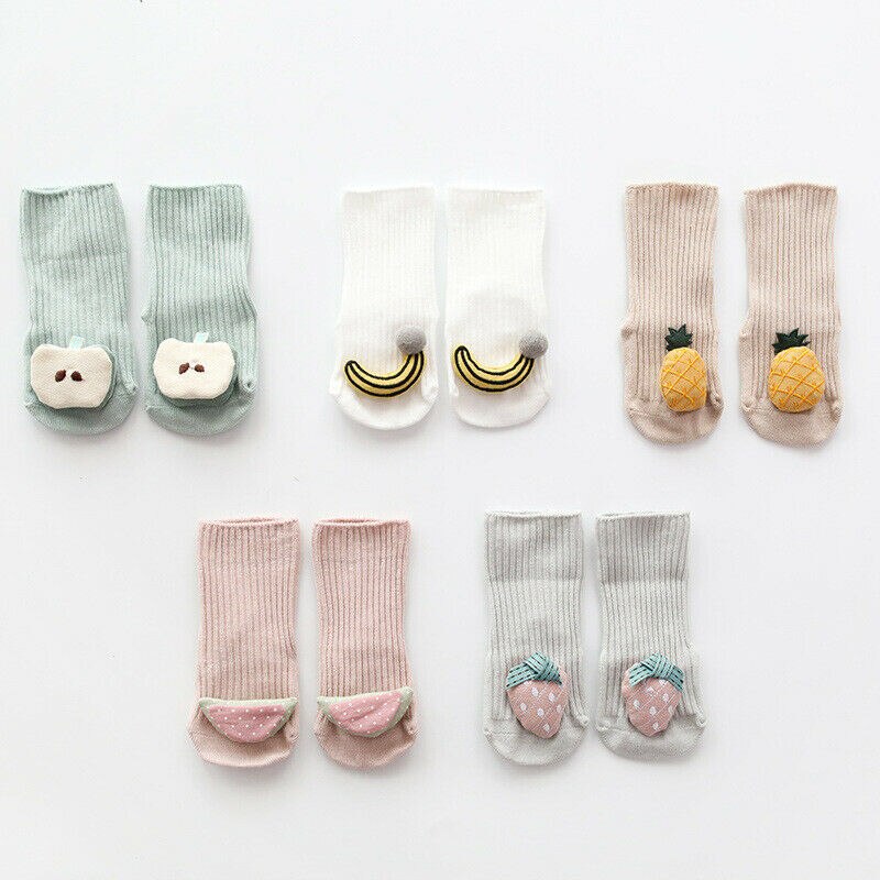 Baby Clothing Toddler Baby Non-Slip Boot Socks Girls Winter Cartoon Warm Shoes 3D Cartoon Fruit Winter Warm House Shoes