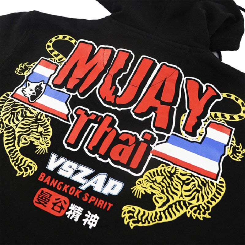 VSZAP Hoodie fight fight boxing Thai Boxing jacket MMA sweater broadcast tiger Bangkok spirit training fitness men