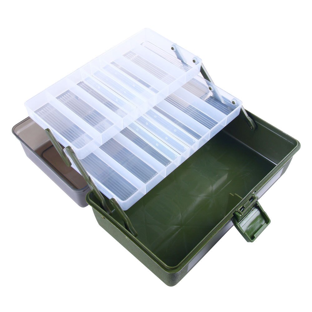 Vissen Box Draagbare 3 Layer Visgerei Opslag Case Voor Vis Lokt Praalwagens Plastic Opbergdoos Vissen Accessoires