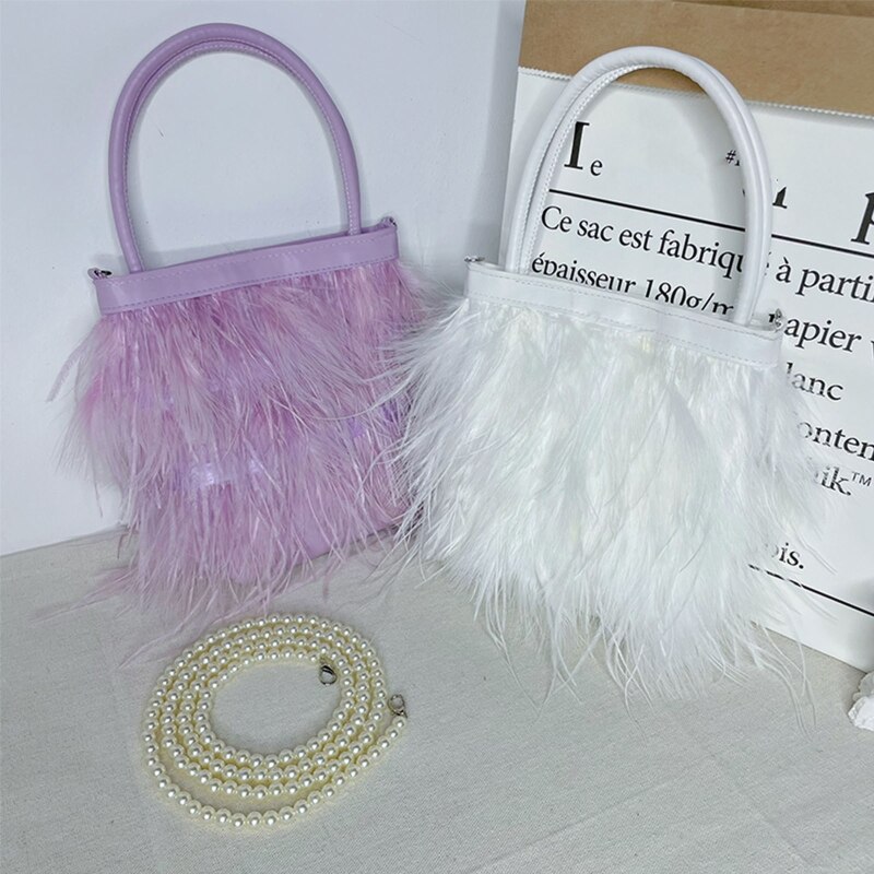 Mädchen- und damen-schultertasche aus pu-leder und kunstpelz, umhängetasche für bankette, jahreshauptversammlungen, partys und nachtclubs