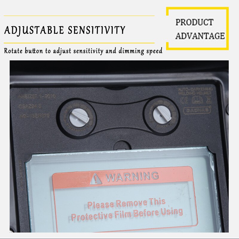 Solar Automatic Welding Helmet Welding Mask Head-Mounted Argon Arc Welding Cap Welding Protective Helmet Flat Flip Half Helical