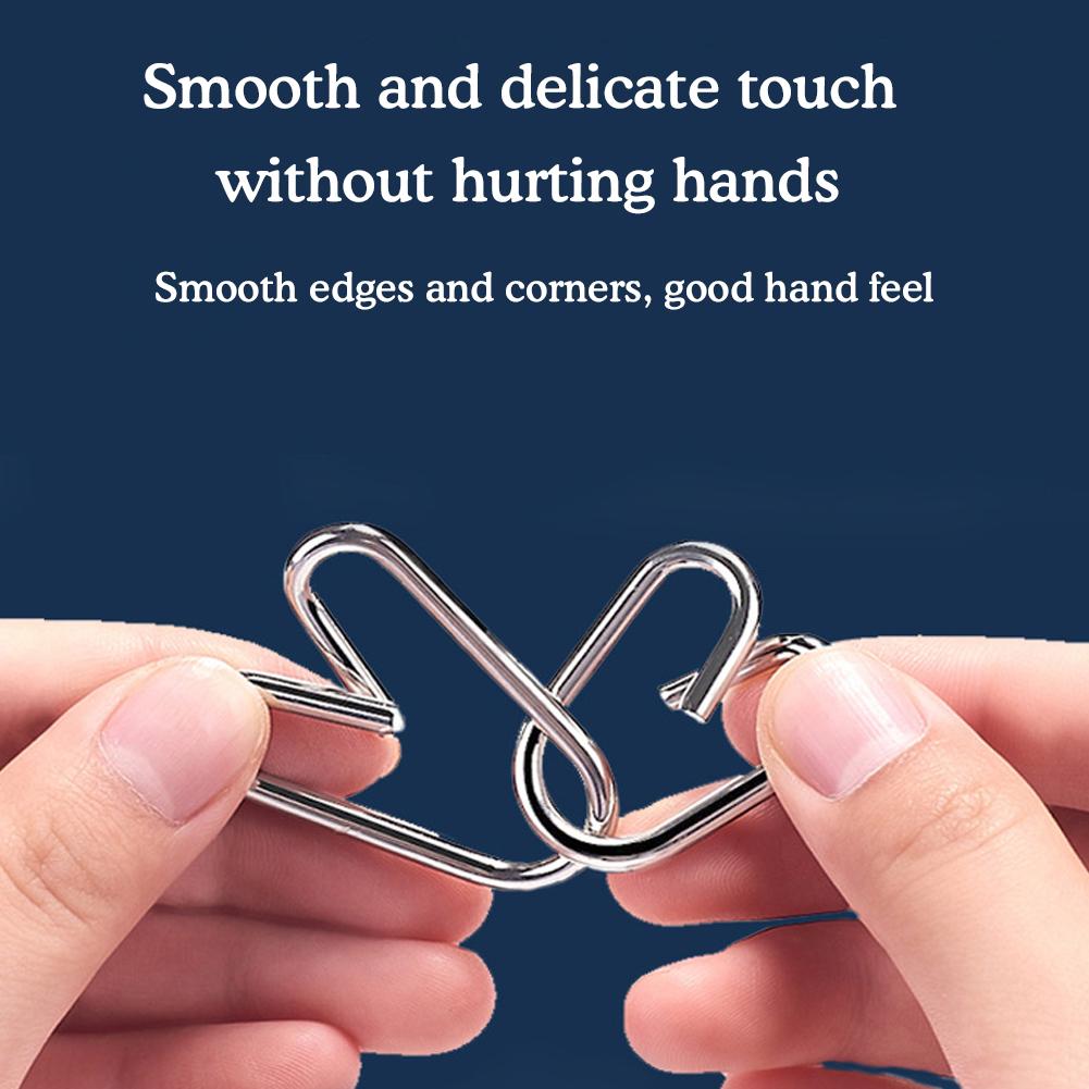 Luban Lock Educational Intellectual Toys IQ Toys Metal Puzzle Brain Teaser Metal Wire Puzzles Magic Trick Toy Untie Key Lock