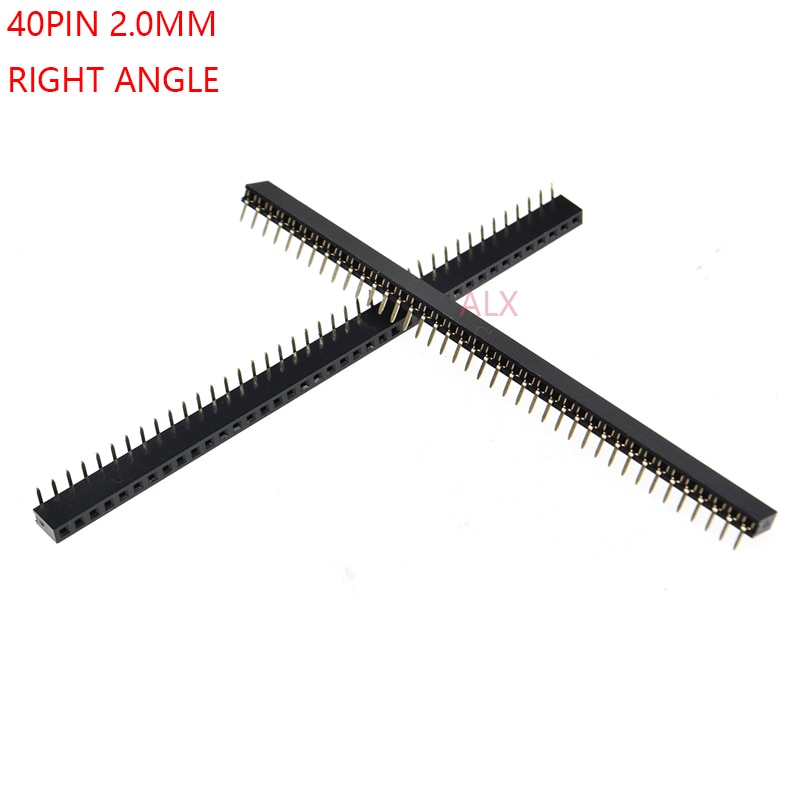5 Pcs 1X40 Pin Enkele Rij Rechte Hoek Vrouwelijke Pin Header 2.0 Mm Toonhoogte Strip Connector Socket 1*40 40 P 40PIN 40 Pin Voor Pcb Board