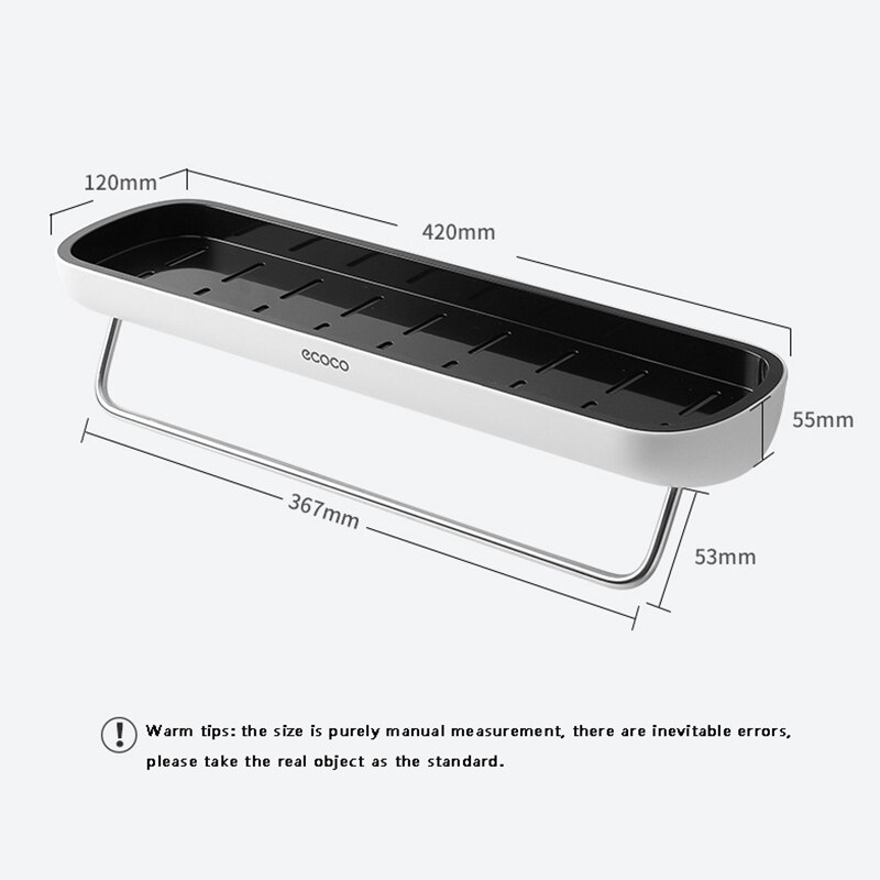 Ecoco Adhesive Bathroom Shelf Organizer Wall Mounted Shampoo Spices Shower Storage Rack Holder Bathroom Accessories