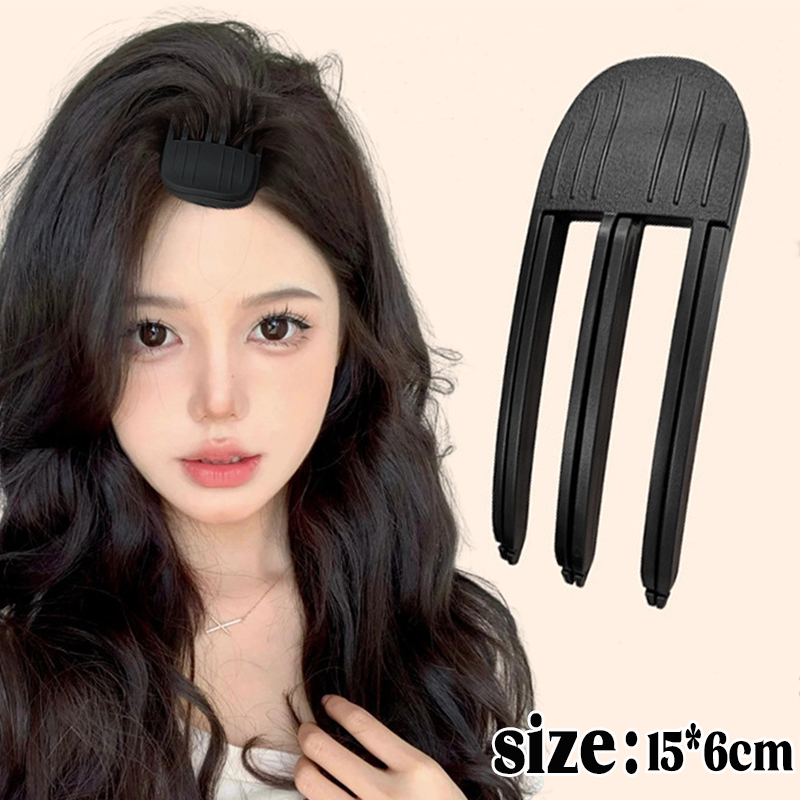 Fluffy Hair Roots Clips Comb Lazy Hair Top Styling Curling Barrel Portable Korean Hairs Clip Volume Wind Sculpting Comb: GRAY