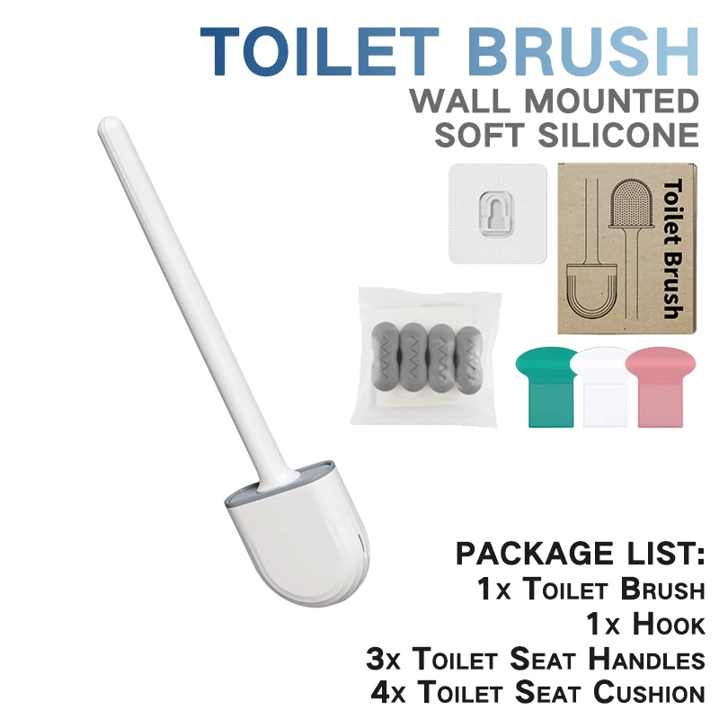 Wc Pinsel Silikon Wc Reinigung Pinsel Wand Montiert Wc Reiniger Besen Set Moderne WC Kit Schönheit Bad Zubehör
