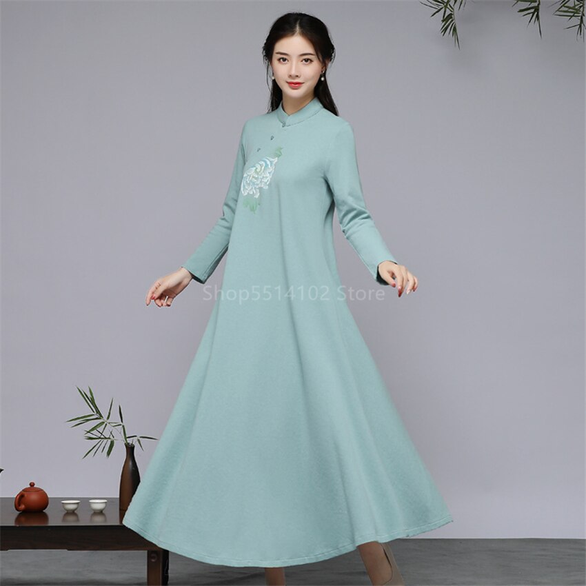 Women Chinese Traditional Cheongsam Qipao Modern Wedding Dress Aodai Vietnam Floral Print Oriental Asian Style Cloth Casual Set