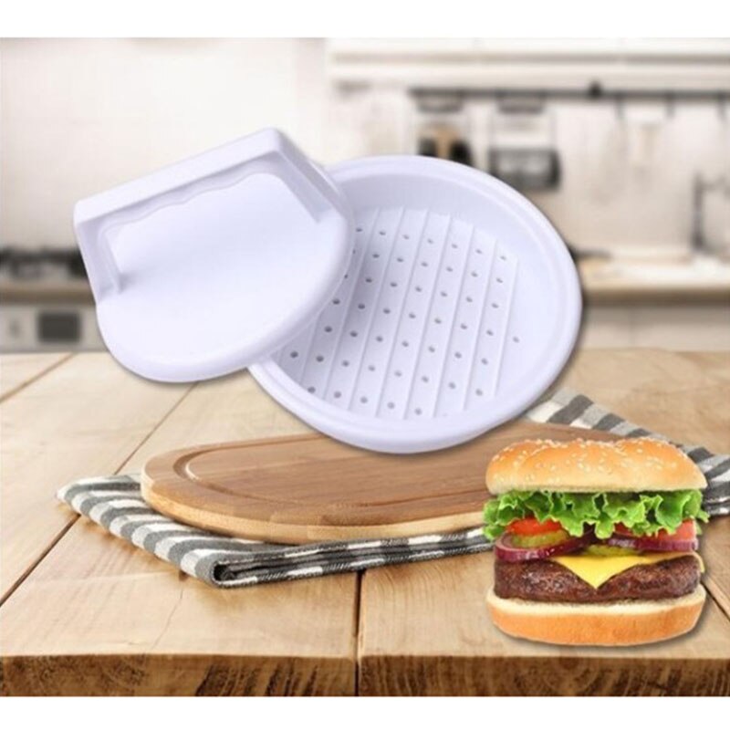1 stk kjøkken rund form burgerpress matte-klasse hamburger kjøttpress biffgrill hamburgerpress patty maker form form verktøy