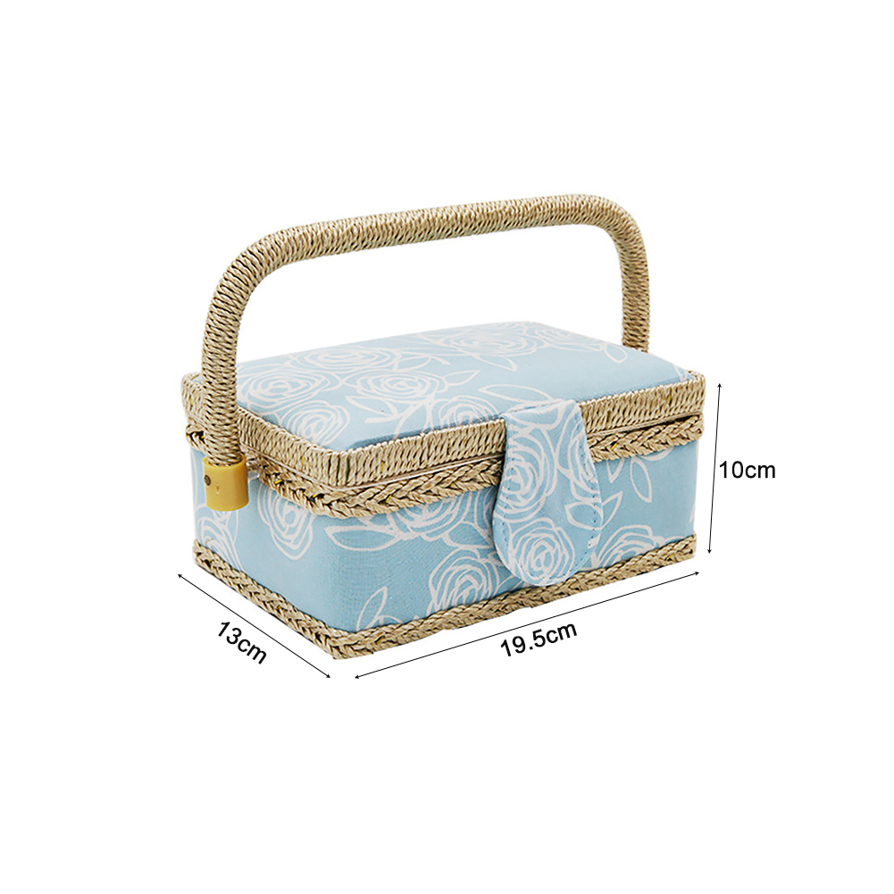 Craft Sewing Tool Needle Thread Basket Fabric Household 3 Colors Sewing Box Organizer with Sewing Accessories