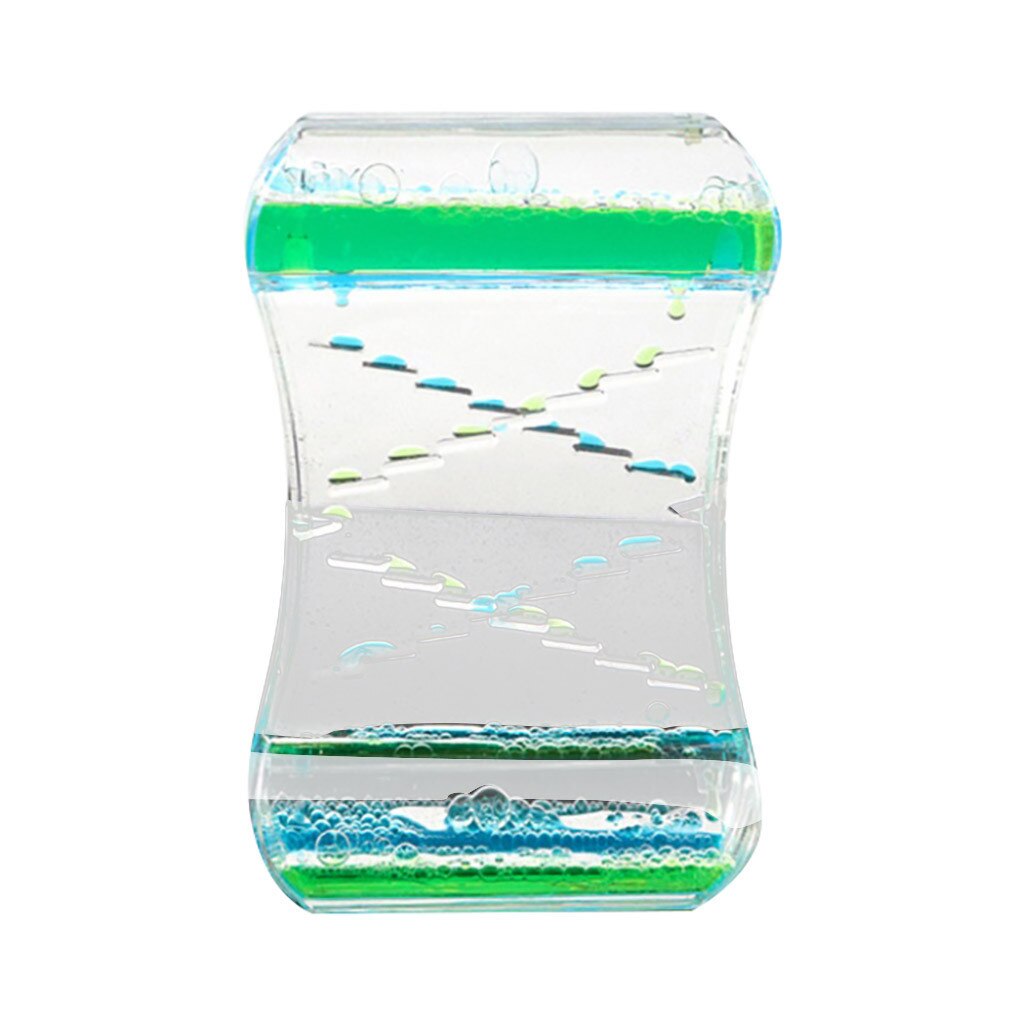 Hourglass Sensory Visual Stimulation Timer Decompression Water House Decoration Liquid Hourglass Stress Reliever Toys: Green