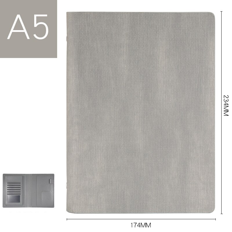 A5 Padfolio Clipboard Folder Card Holder Business Leather Organizer School Office Organizer 6 Ring Binder Manager Writing Pads: Purple