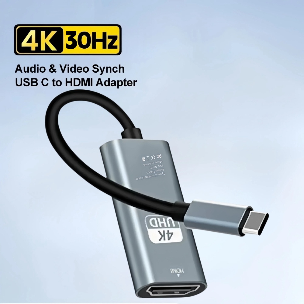 Cable adaptador Compatible con USB C a HDMI tipo C 4K USB 3,1 Cable convertidor HDTV para proyector PC MacBook Pro portátil tableta HUAWEI: Rojo