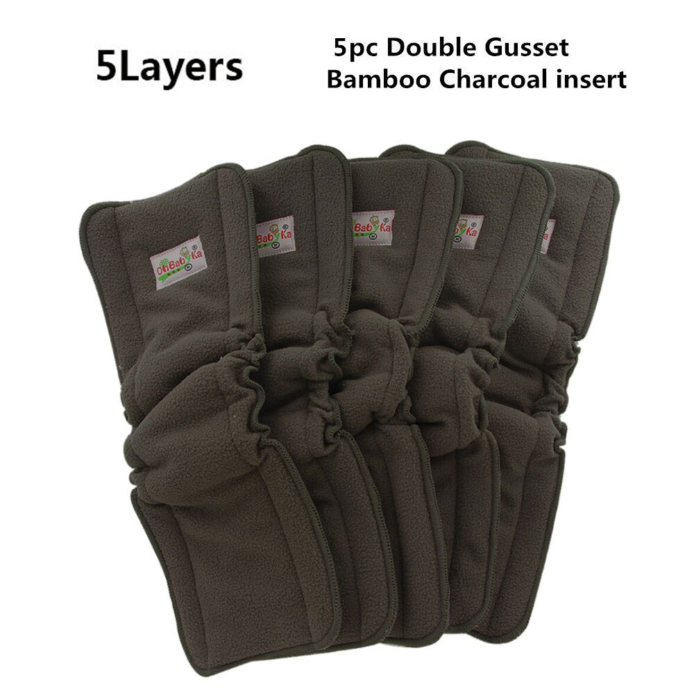 Ohbabyka Herbruikbare Luiers Bamboe Luiers Wasbare Doek Luier Inserts Babyverzorging: bamboo charcoalBF024