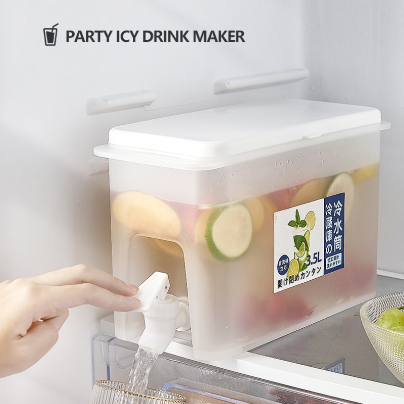 3500ml Water Pot With Faucet Cold Water Bottle Refrigerator Cold Water Kettle Household Juice Dispenser Water Jug Kitchen Tools