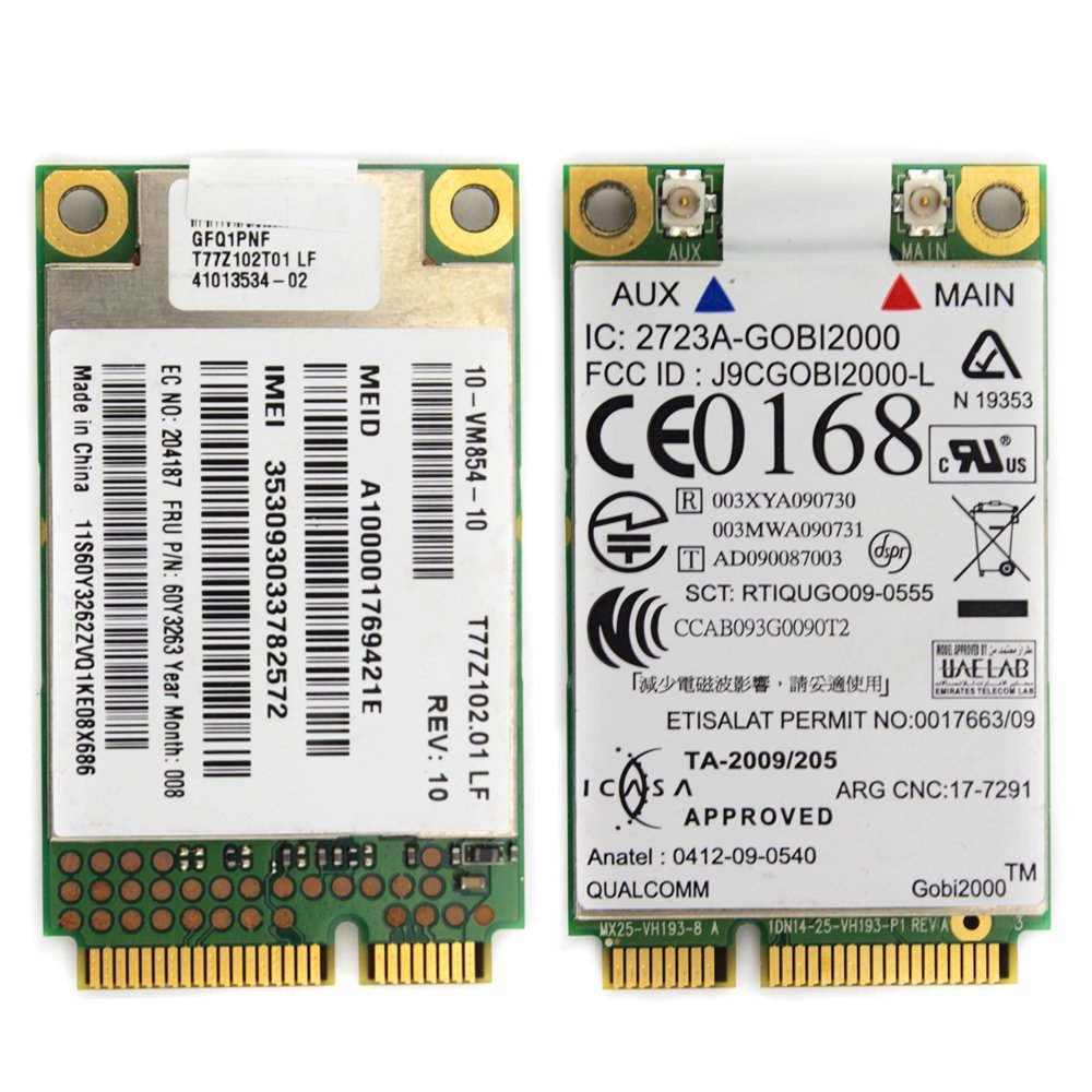 Original Gobi2000 3G WAN Card for I-B-M / Leno vo Think pad X201 X201i T410 T410i T510 FRU:60Y3263 60Y3183