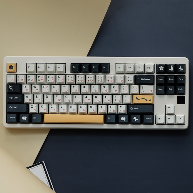 128 Keys GMK Matsu Keycaps Japanese/English Cherry Profile PBT Dye Sublimation Mechanical Keyboard Keycap For MX Switch 61/64/87