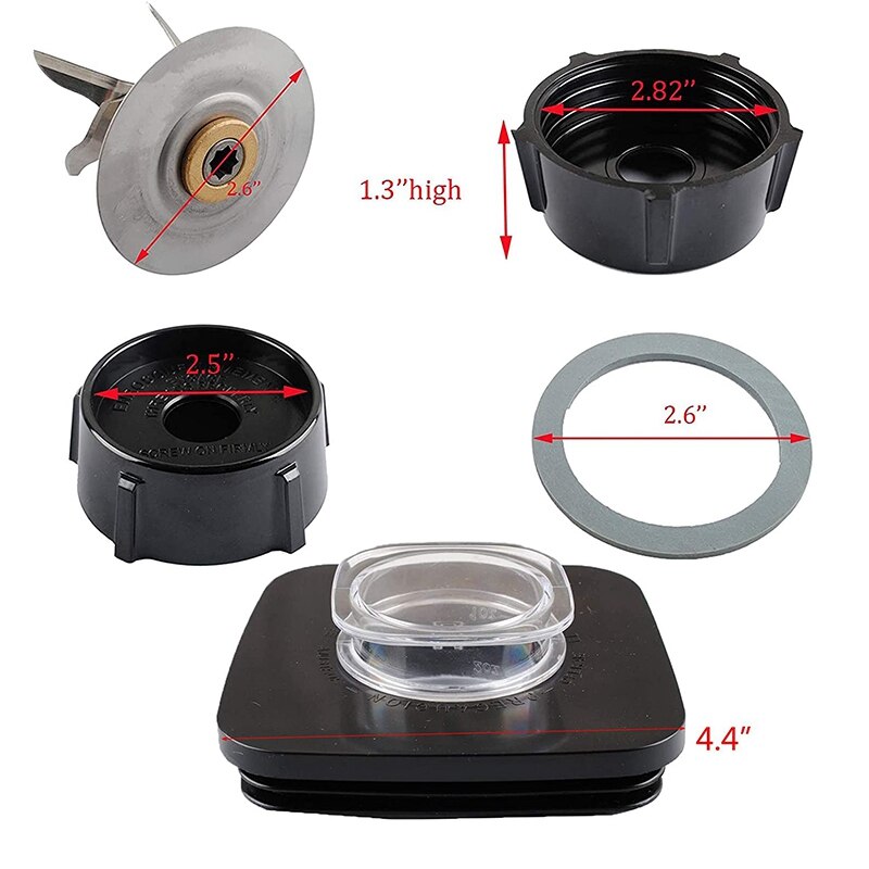 Replacement Parts for Oster & Osterizer Blender Refresh Kit ,4961 Blender ,Blade 4902 Bottom Cap and Rubber Gasket