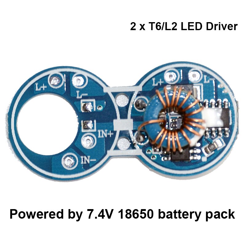 T6 / L2 Led Bike Light Fiets Lamp Driver 3.7V 7.4V 18650 Batterij Printplaat Voor 2 X T6 L2 Bike Front Light Zaklamp