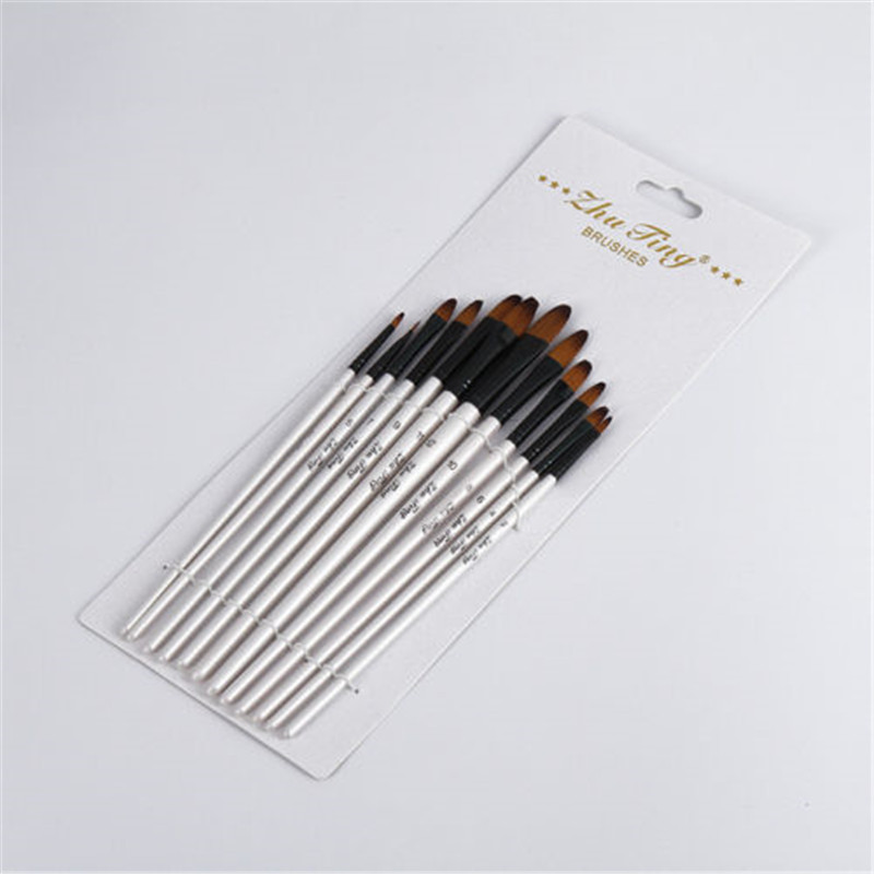 12pcs/set Artist Paint Brushes Set Acrylic Oil Watercolour Painting Craft Art Model Paint By Number Pen Brushes