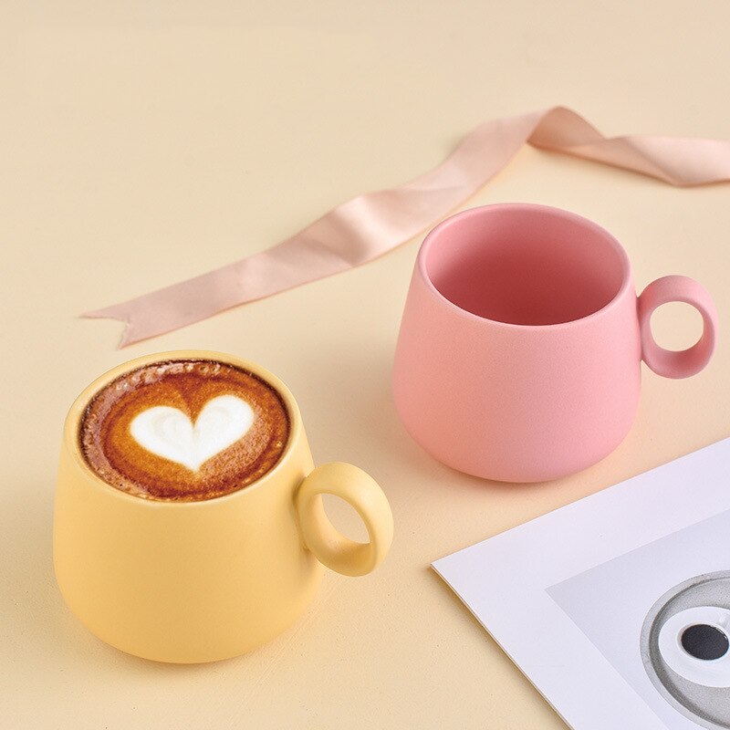 Kreative regenbogen keramik kaffee becher pastell farbe nette Tee Becher tasse tazas de Cafe tassen und becher neuheit latte becher