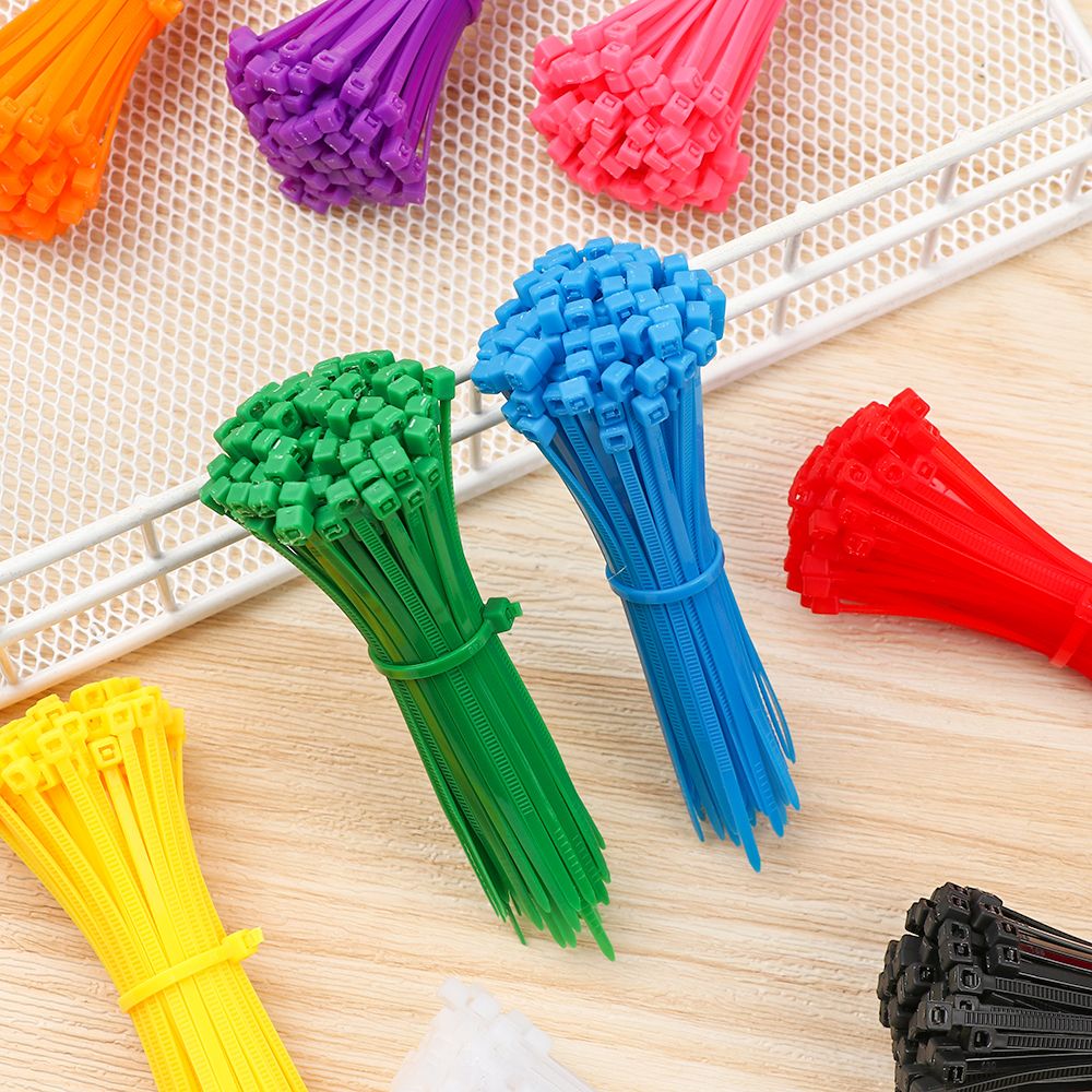 100pcs Self-Locking Nylon Wire Cable Zip Ties Cable Ties Organiser Fasten Cable Ties assorted Industrial Supply Fasteners