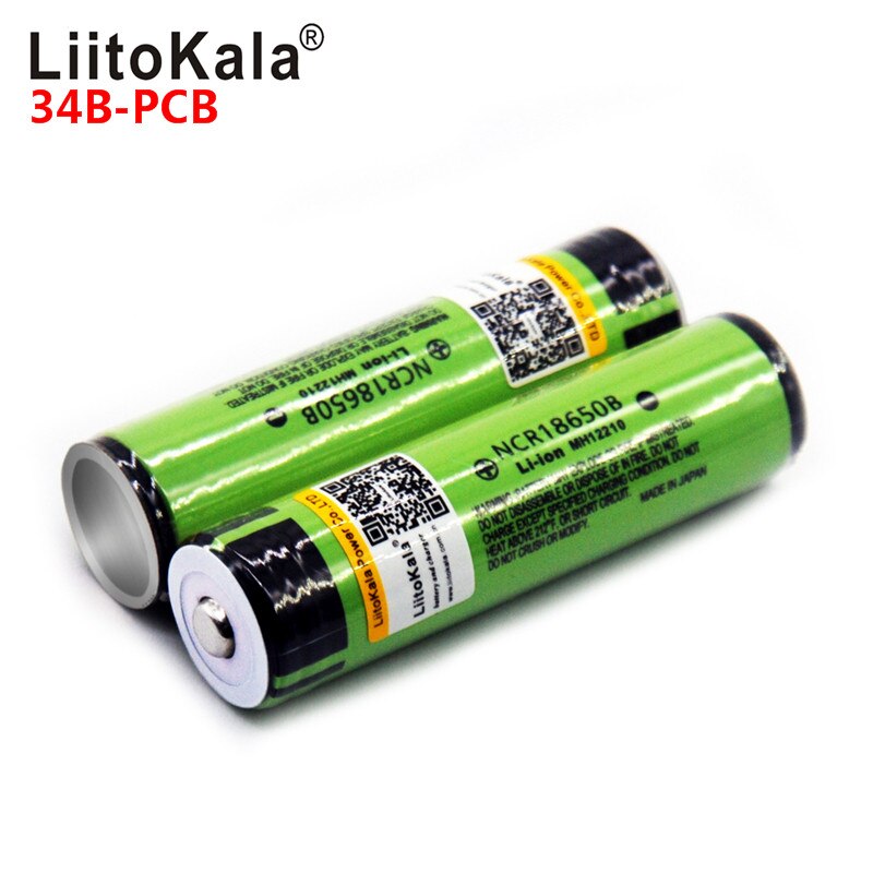Original LiitoKala Protected 100% Original NCR18650B 18650 Rechargeable battery 3400 mAh with 3.7V For Flashlight batteries