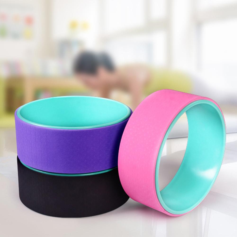 Yoga Pilates Circle Gymnastic Exercise Fitness Back Stretch Roller Ring Wheel