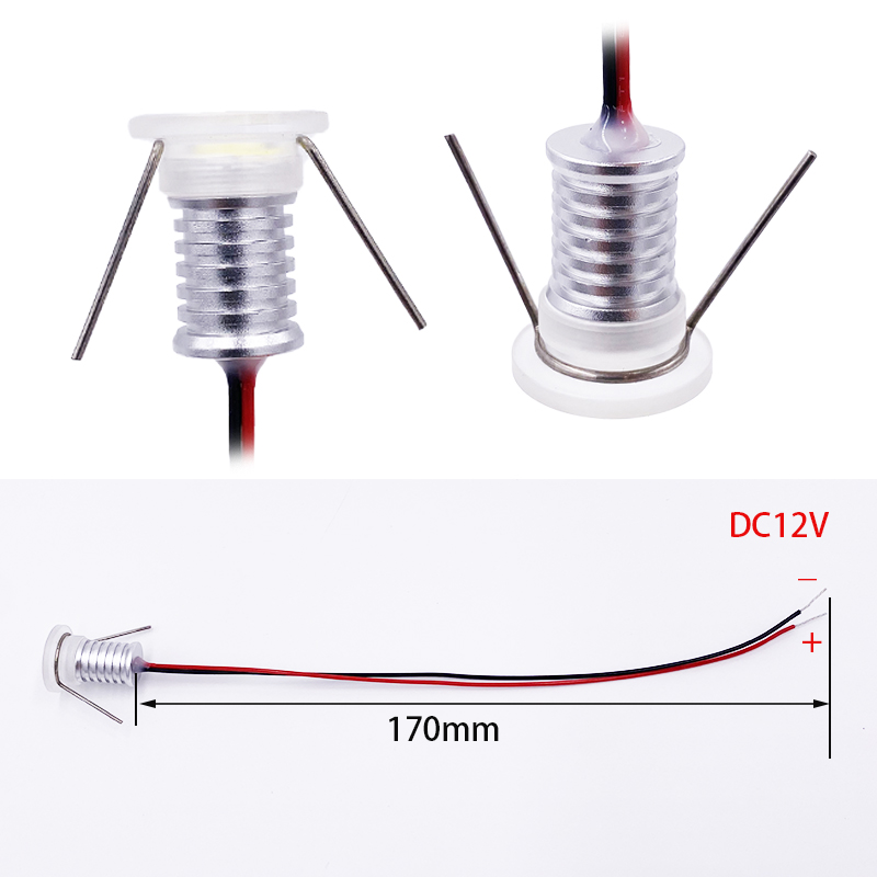Minifoco Led para techo, foco de 1W y 0,5 W, acrílico, CC de 12V, para el hogar, escalera, barra de cableado, pantalla de coche, IP65
