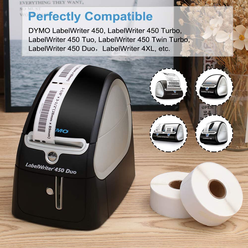 1 Roll 30252 Label Roll Replacement for Dymo 30252 Address Labels for Dymo LabelWriter 450 450 Turbo 4XL 400 Printers 28x89mm