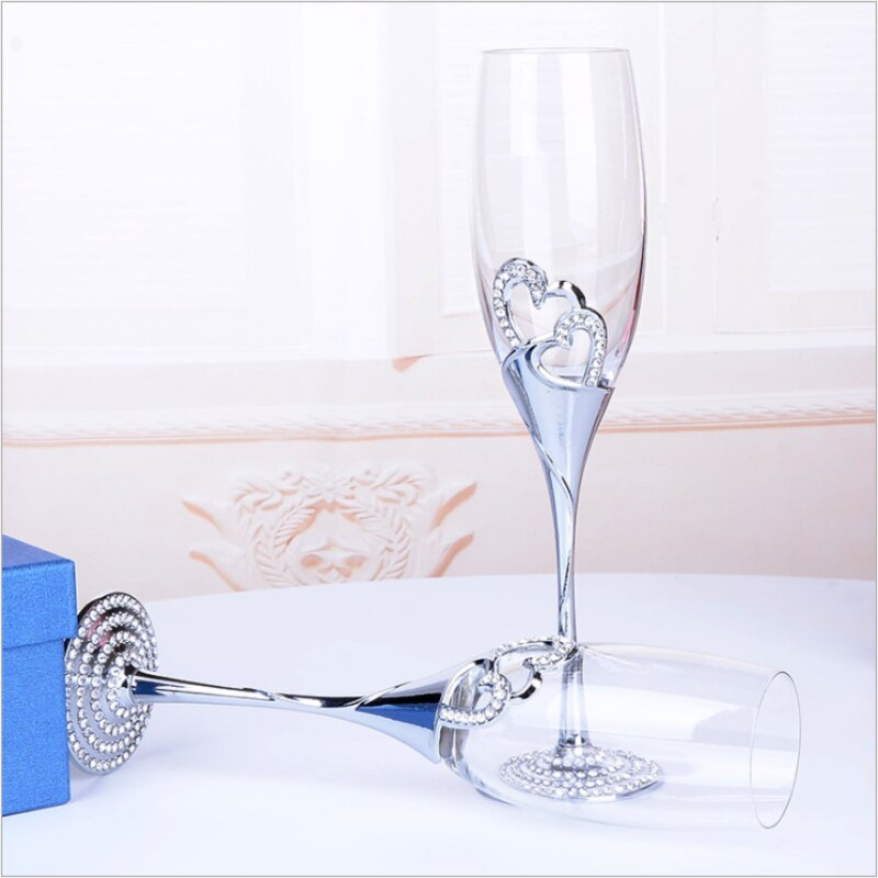 2Pcs Wedding Wine Glasses Champagne Glasses Wine Glass Set Cocktail Glass Bride and Groom Wine Cups Party Valentine's Day