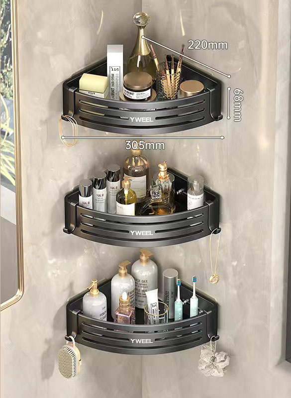 Étagère murale avec crochets, support de rangement pour shampooing et maquillage, accessoires de cuisine, étagère T1: Lavande