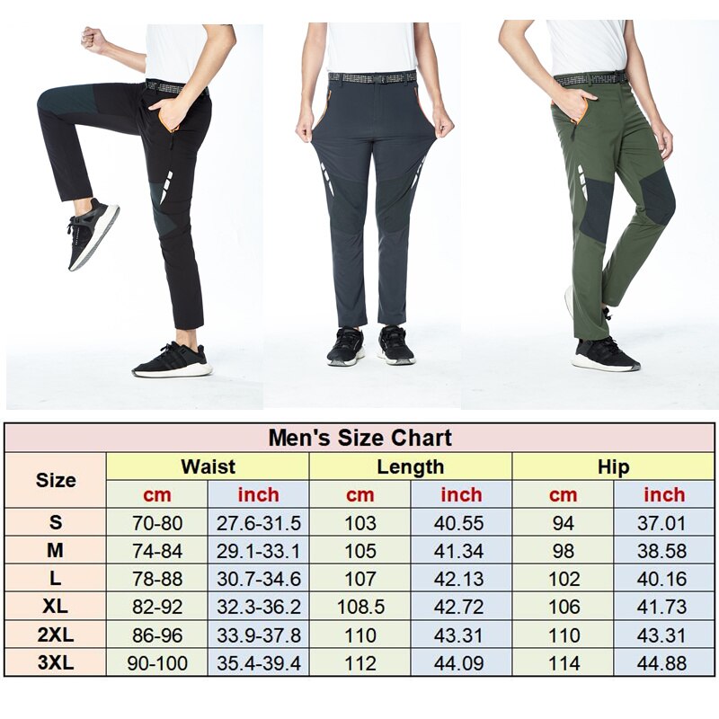RAY GRACE Hiking Pants Men Summer Reflective Safe Quick Dry Waterproof Trekking Fishing Camping Run Trousers Men's Outdoor Pants