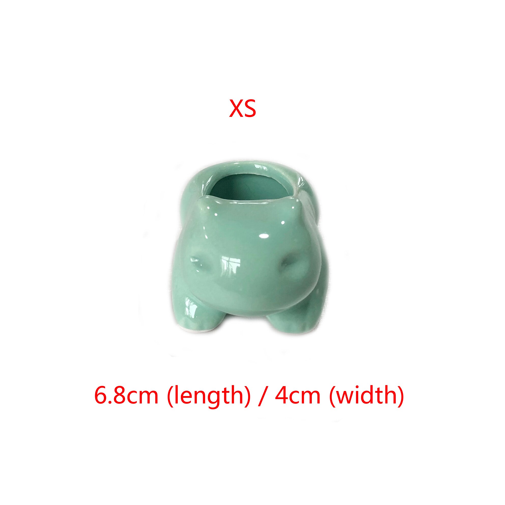 Kawaii Ceramic Flowerpot Succulent Planter Cute Green Plants Flower Pot with Hole For: XS