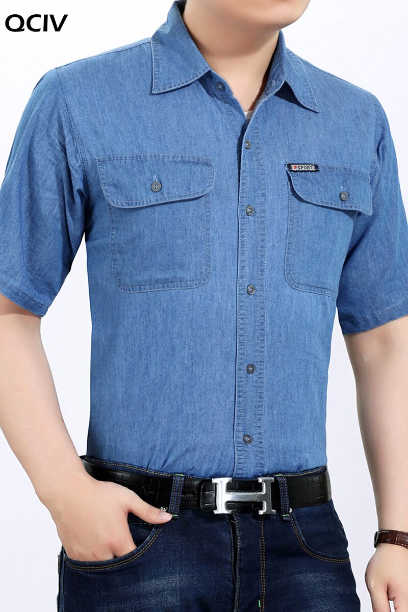 T-shirts for Men Retro Cotton Solid Color Short Sleeve Casual
