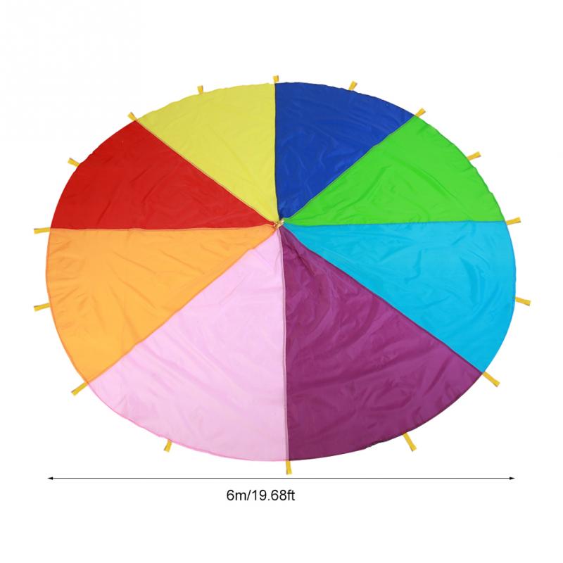 2M 3M 3.6M 6M Kids Play Multi-Color Rainbow Parachute Oxford Fabric Outdoor Game toy kids Exercise Development Kindergarten