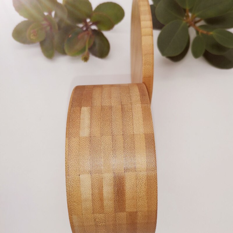 Seasoning Container Bamboo Condiment Box Double Grid Round Spice Jar