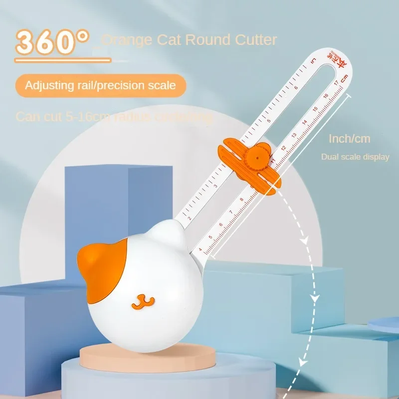 360 ° roterande justerbara skärande rundknivar multifunktionella cirkelskärare journal foto scrapbookingpapper cirkulära skärverktyg