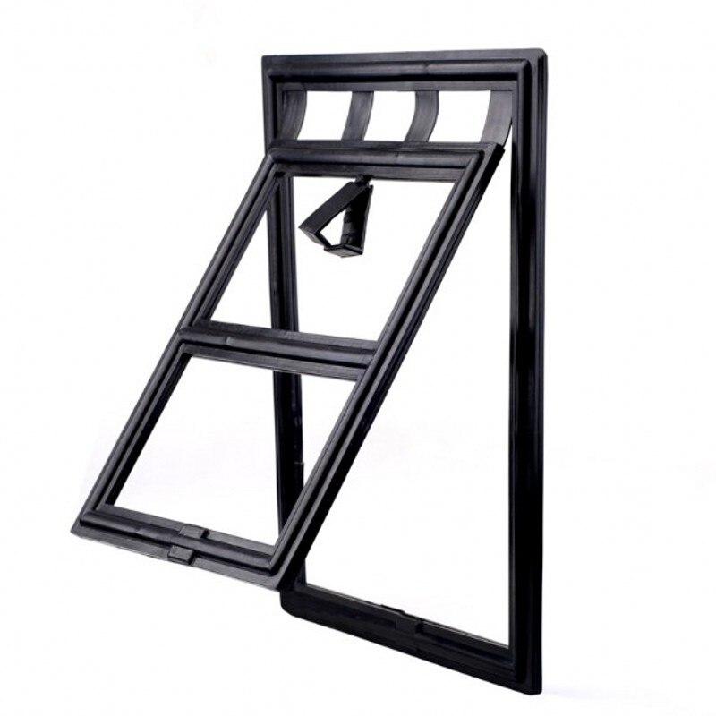 Pet Cat Door Lockable Plastic Small Large Dogs Gates 46*35CM Screen Window Security Flap Gates Pet Tunnel Dog Fence