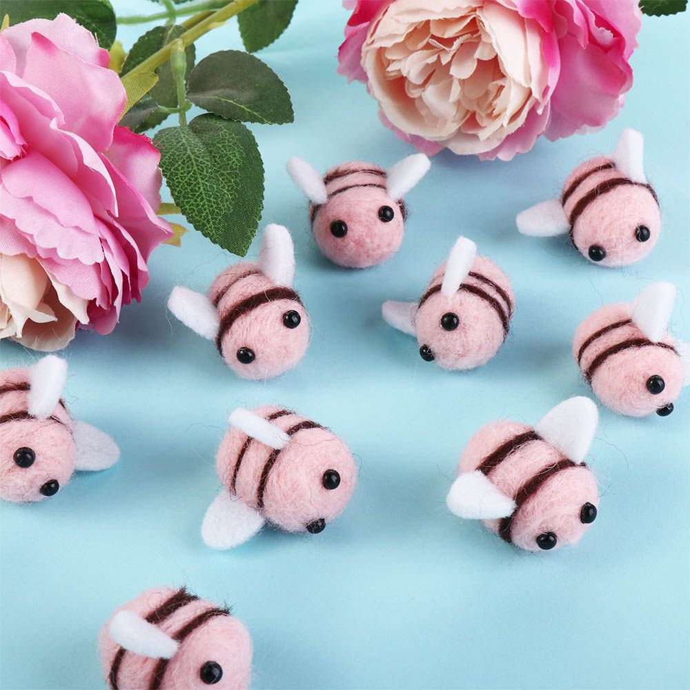 10 stk. søt ullfilt humlekule til juleklær, telt, lue, diy og håndlaget håndverksleketøy