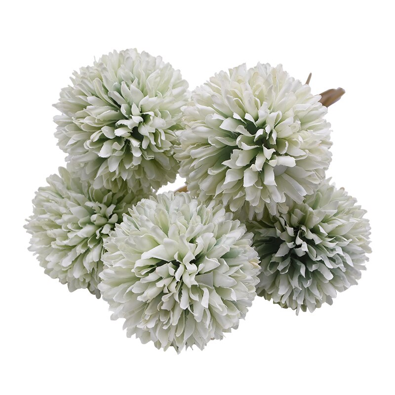 5pcs Dandelion Flower Ball Simulation Silk Artificial Flowers DIY Wedding Party Table Decoration Bride Hold Bouquet Home Decor: F05