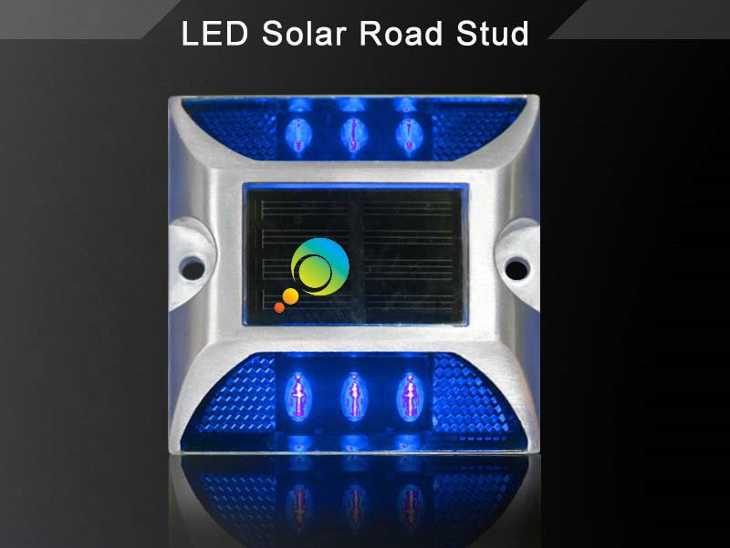 CE approved blue LED flashing light waterproof solar road stud