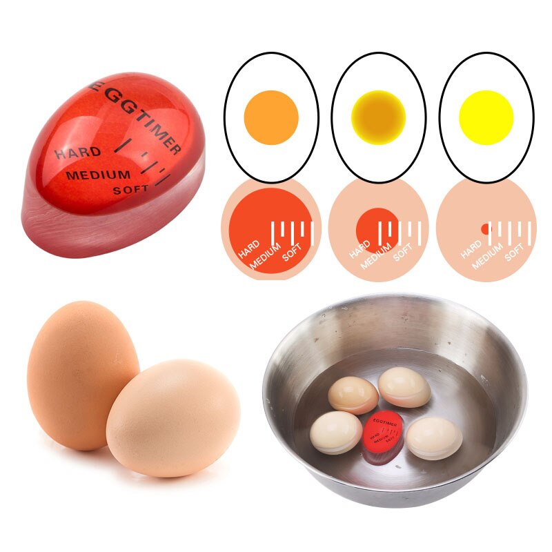FAIS DU Kleurveranderende eierwekker Koken Hars Perfect gekookte eieren per temperatuur Keukenhulp Eierwekker Rode timergereedschappen
