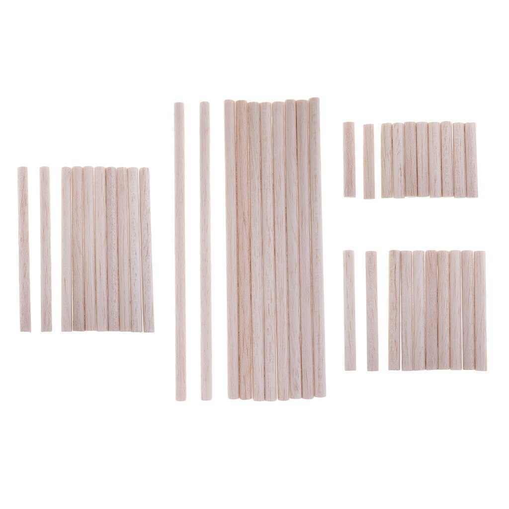 10x Round Natural Balsa Wood Wooden Sticks Dowel Rod For Kids Model Making Craft Handmade DIY Ornament 50/80/120/200mm