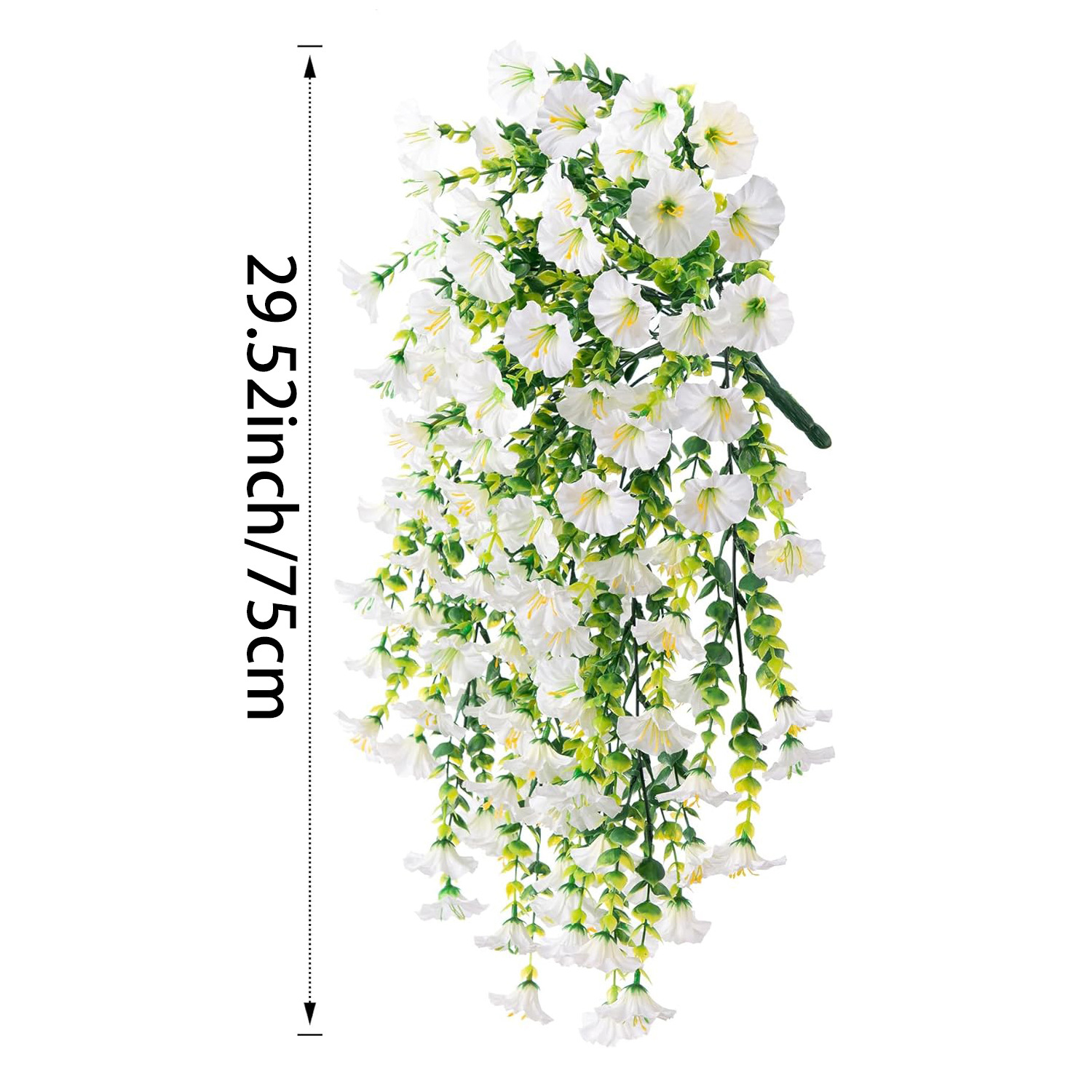 1/2 stuks kunstmatige hangende bloemen, paarse windbloemen van imitatiezijde met lange ranken, uv-bestendig, voor huis, tuin en balkondecoratie.: Ik / Bruin