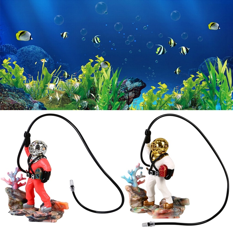 Fish Tank Aquarium Decor Funny Diver Hunter Home Ornament Aquarium Accessory Aquatic Landscape for